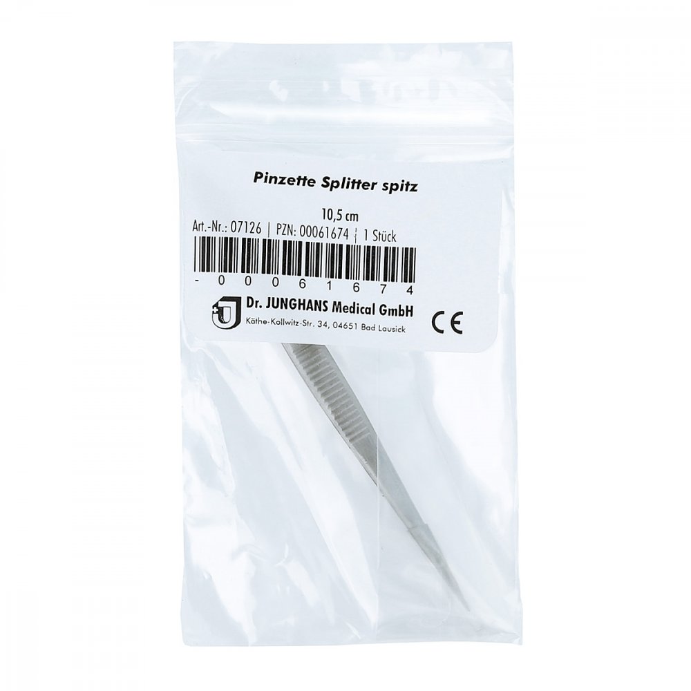 Dr. Junghans Medical GmbH Pinzette Splitter spitz 10,5 cm 00061674