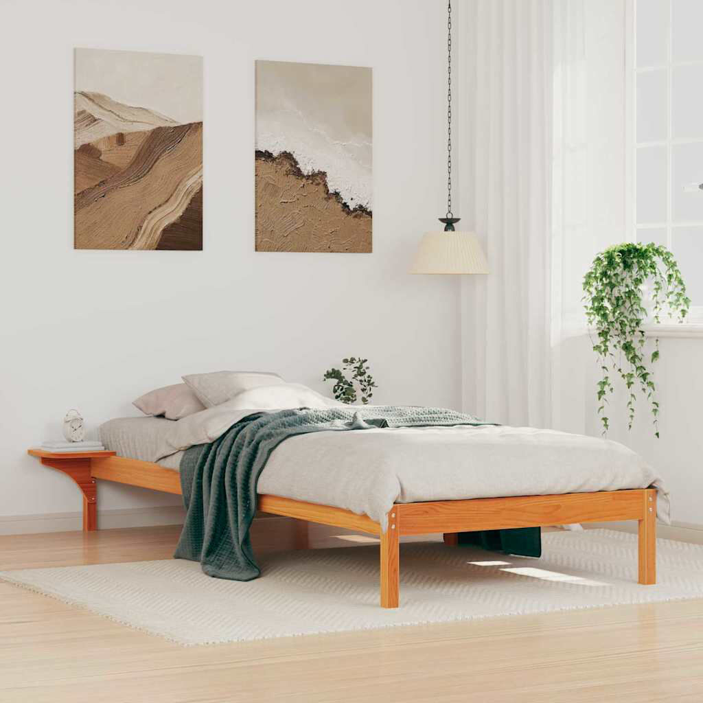 Norden Home Solid Wood Bed Frame Wax Brown 100 x 220cm