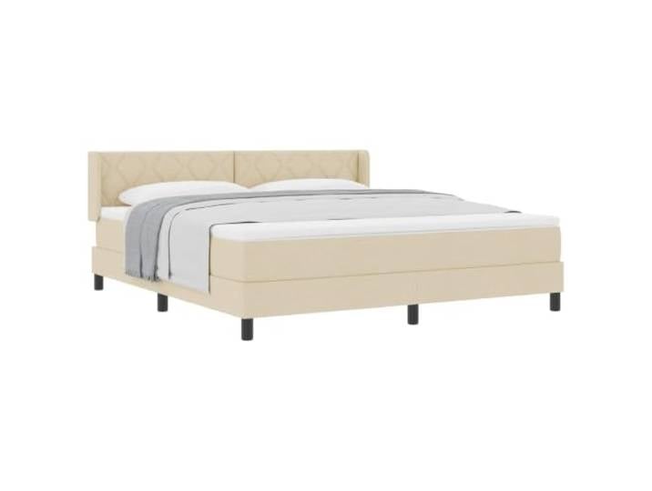 vidaXL Boxspringbett mit Kopfteil Creme 200 x 180 cm Stoff Kopfteil hat zwei Höheneinstellungen. Klare Linien und funktionale Einfachheit