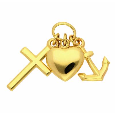 Kettenanhänger ADELIA´S "Anhänger Glaube - Liebe - Hoffnung 585 Gold ( 14K )", gold, Schmuckanhänger, Damen, Gold, Kettenanhänger, Goldanhänger Glaube-Liebe-Hoffnung