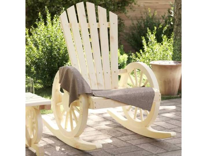 Adirondack-Schaukelstühle 2 Stk. Massivholz Tanne für Garten Terrasse Massives Tannenholz, ergonomisches Design, Schaukelbewegung, 110 kg Belastbarkeit, für Außenbereiche