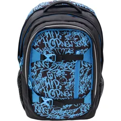 PAPERZONE Schulrucksack Graffitti schwarz-blau 2026