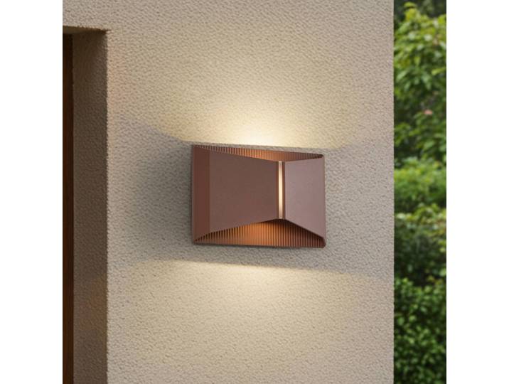 LED Außenwandleuchte Anlira Lindby, braun / rost, Metall, Modern