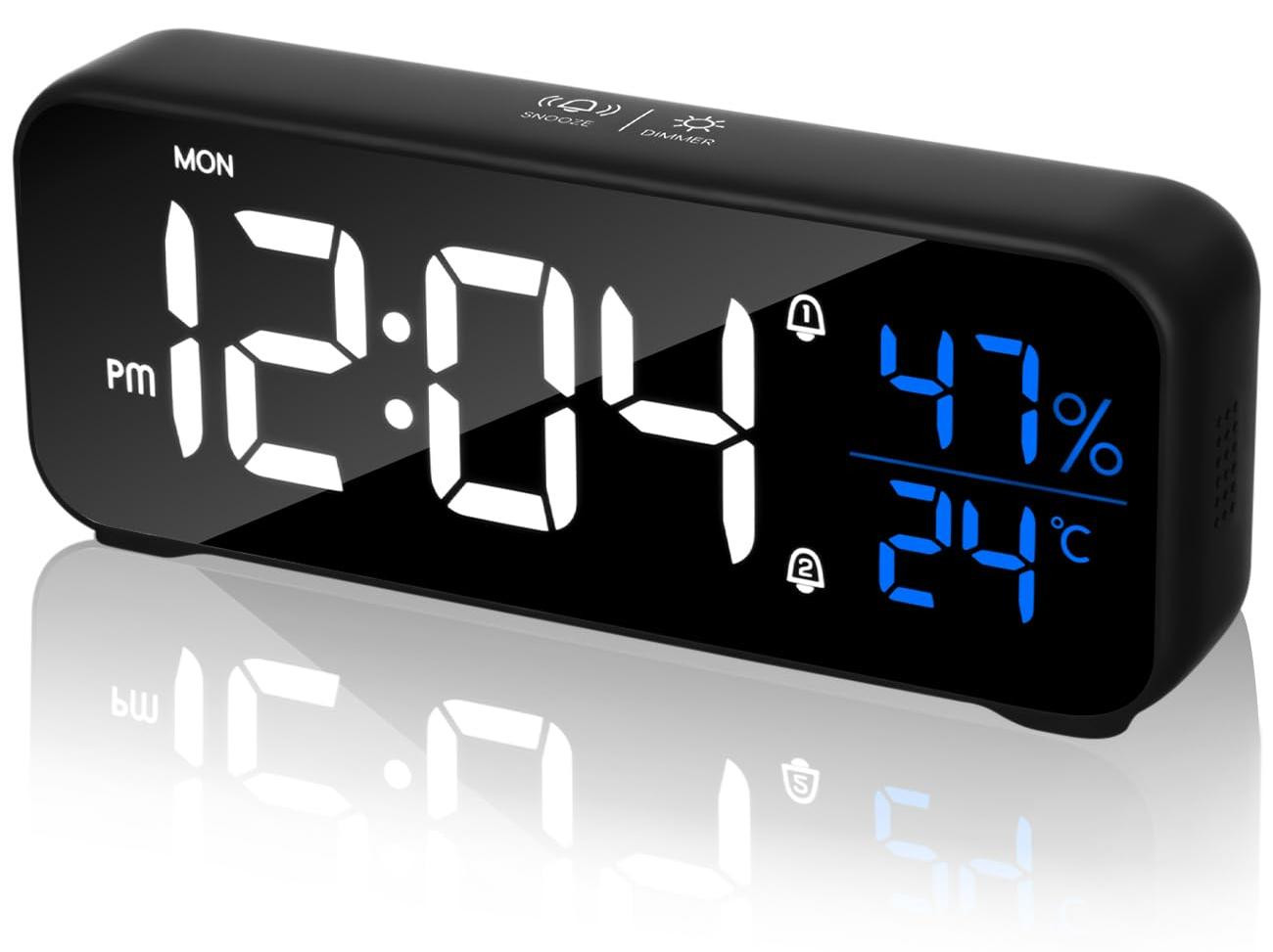 Dripio Digitale wekker met LED-display, zwart