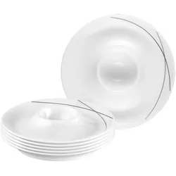 EIERBECHER MIT ABLAGE Trio Highline weiß-grau ø 12,5 cm 6er Set