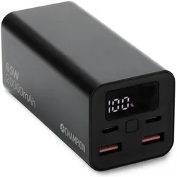 Champion Powerbank 20000 mAh 65W PD (20000 mAh, 65 W, 74 Wh), Powerbank, Schwarz