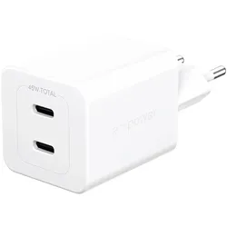 empower by PanzerGlass Turbo 45W Charger inkl. 2x USB-C EU Plug silver white