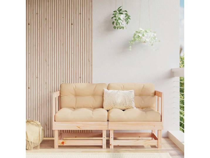 vidaXL Ecksofas mit Kissen 2 Stk. Massivholz Kiefer