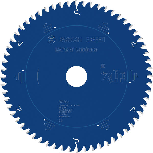 Bosch EXPERT Laminat Kreissägeblatt, 216x30 mm, Z60 2 608 902 212
