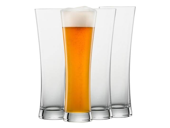 WEIZENBIERGLÄSER Beer Basic transparent 0,5 Liter 4er Set