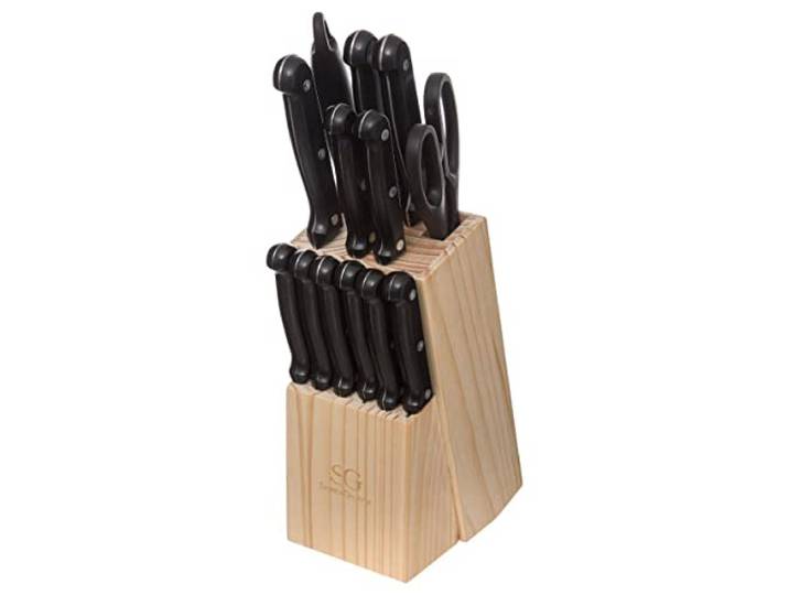 5five - messerblock 11 messer mit scherenschärfer essentiel black