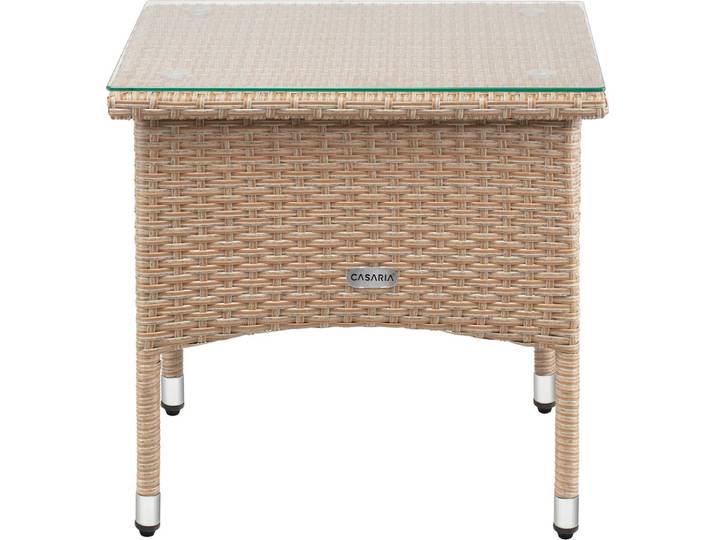 CASARIA Polyrattan Bijzettafel Buiten - 50x50x45cm - Crème