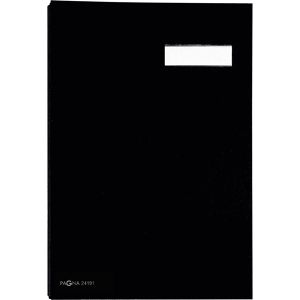 Pagna Unterschriftenmappe 24191-44, A4, 20 Fächer, Hartpappe mit Leineneinband, schwarz