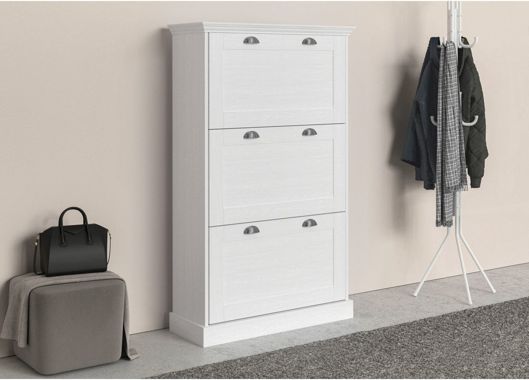 Notio Motala 18 Pair Shoe Storage Cabinet White 18