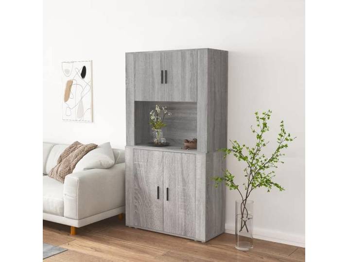 Gris Buffet haut Sonoma gris Bois d'ingénierie - Meuble Rangement LV26802