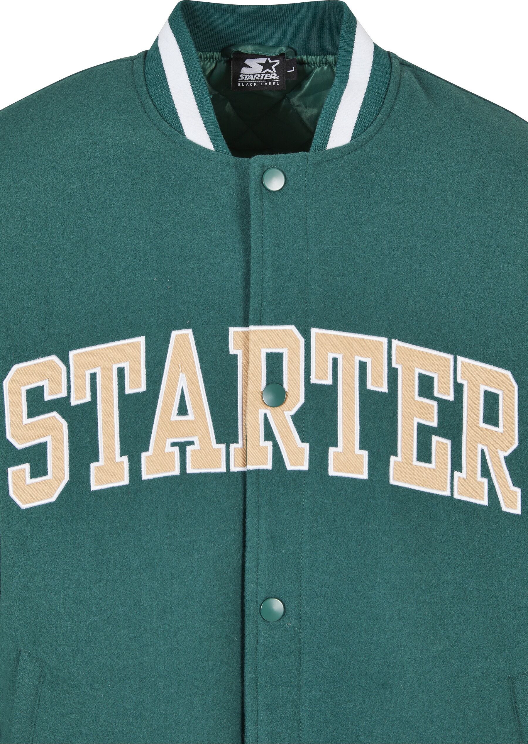 Funktionsmantel STARTER BLACK LABEL "Starter Black Label Herren Starter Team Jacket", Herren, Gr. XL, schwarzfreshgrün, 50% Wolle, 50% Viskose, Mäntel