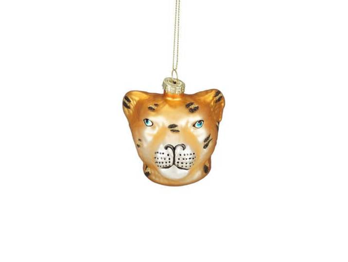 Mica Decorations kerstornament luipaard - glas - geel
