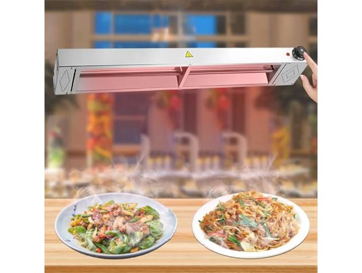 Aocay Wärmelampe Küche Gastro(1 Stück,150cm) Hängende Speisenwärmer Lampe Edelstahl, Lebensmittel Wärmelampe Buffet für Küche und Hotels Einstellbarer Temperatur 30-85℃