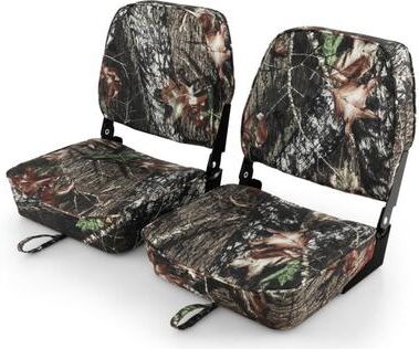 Costway 2-Piece Folding Boat Seat Set with Sponge Padding-Camouflage