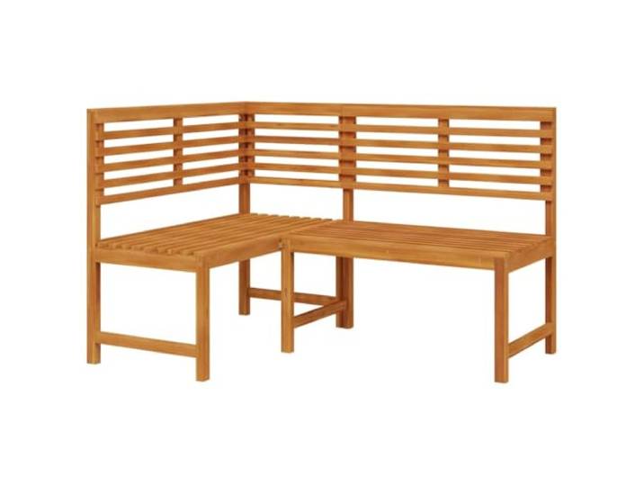 Coespram Garten Eckbank 140x100 cm Massivholz Akazie Holzbank Robuste Eckbank aus geöltem Akazienholz für Terrasse Balkon und Außenbereich. Variabel in zwei Ausführungen aufbaubar.