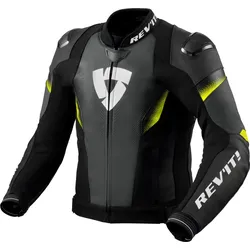 Revit Control, Leder-/Textiljacke - Schwarz/Neon-Gelb - 52