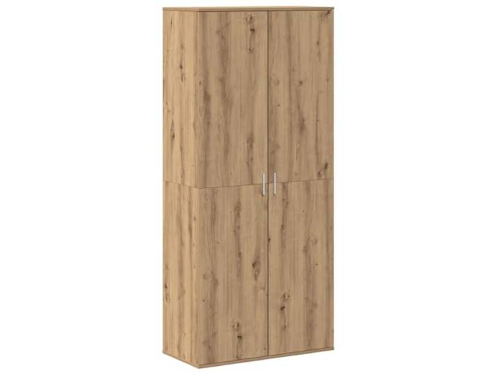 POUFGDR Sideboard, 80 x 39 x 178 cm, Holz, Eiche, handgefertigt Rechteckiges Möbelstück, geräumige Regale, Scharniertüren, minimalistische Griffe, schlichter Stil, technisches Holz
