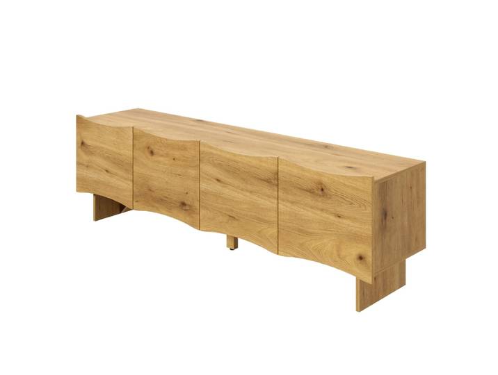 Meuble tv 4 portes en pin l 155 cm