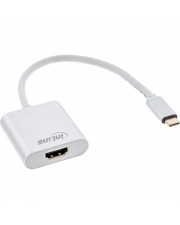 InLine USB Display Konverter USB-C Stecker zu HDMI Buchse DP Alt Mode 4K2K silber 0.2m Silber (64101S)