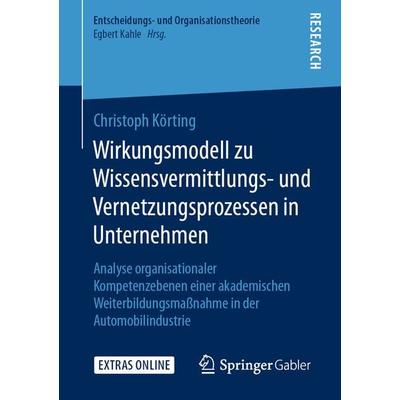 Wirkungsmodell zu Wissensvermittlungs- und Vernetzungsprozessen in Unternehmen, Taschenbuch von Christoph Körting, Springer Fachmedien Wiesbaden GmbH,