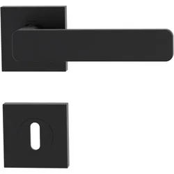 GRIFFWERK Rosettengarnitur MINIMAL MODERN SIEGER DESIGN eckig BB-Schloss Graphitschwarz