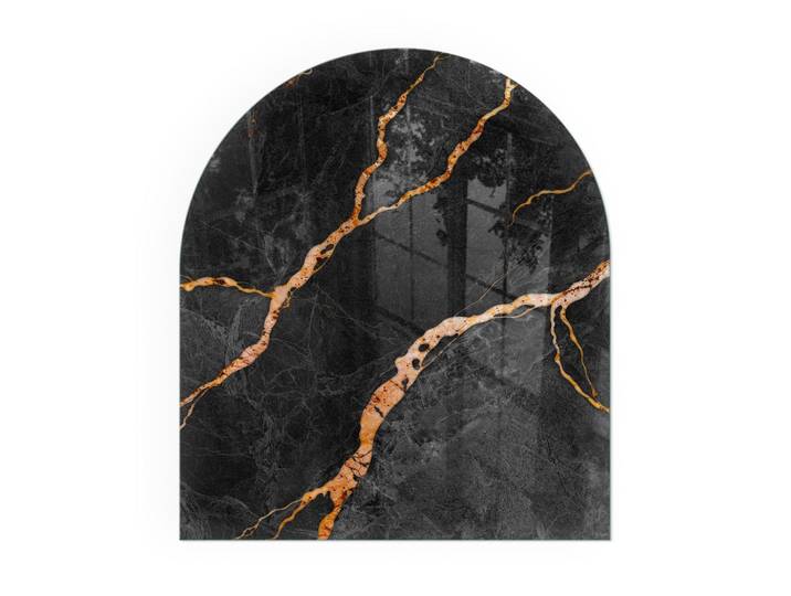 KAMINBODENPLATTE 80x70 cm - Eleganter Marmor mit Adern