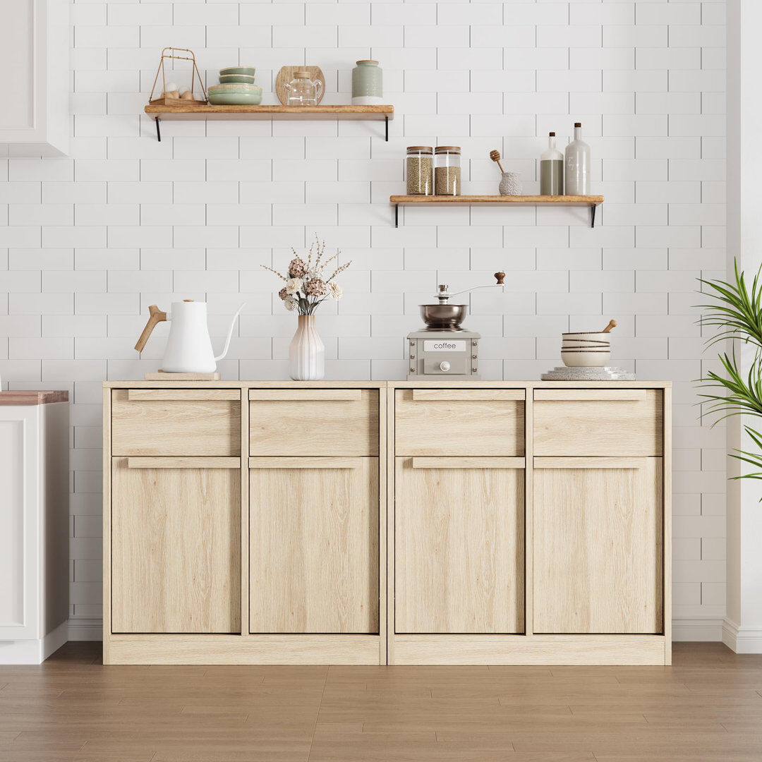 Brayden Studio 80 cm W Sideboard Ivory 80cm H X 80cm W X 35.1cm D