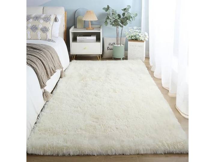 GOUSUN Kinder Teppich 230 x 400 cm Umweltfreundlich Und Schadstofffrei Teppich im Vintage-Stil Verschiedene Größen Und Designs für Kinderzimmer, cremefarben