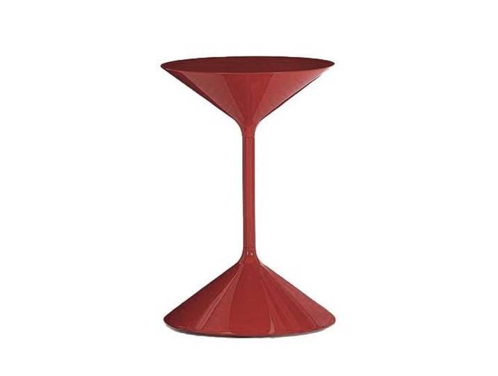 ZANOTTA table basse TEMPO (H 50 cm amarante - Polyuréthane poli et acier)