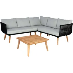 Décoshop26 - Gartenmöbelset mit Akazienholztisch und hellgrauen Kissen 04_0008318 04_0008318