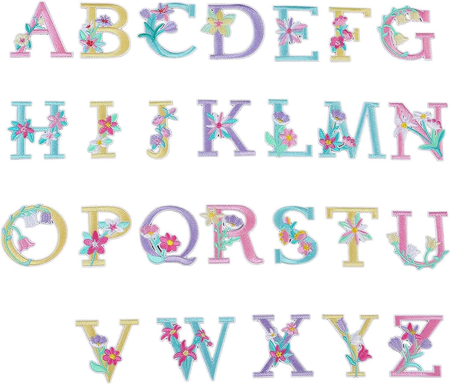 Vemera Opstrijkbare letters A-Z - 26 stuks - meerkleurig