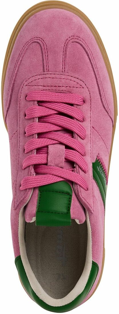 TAMARIS Baskets en cuir, semelle miel