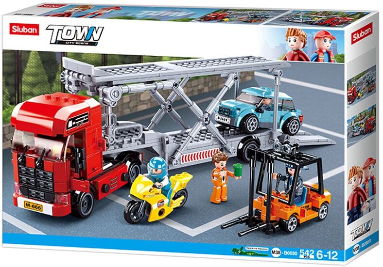 Town Construction : Camion porte-voiture 542 pcs - Sluban