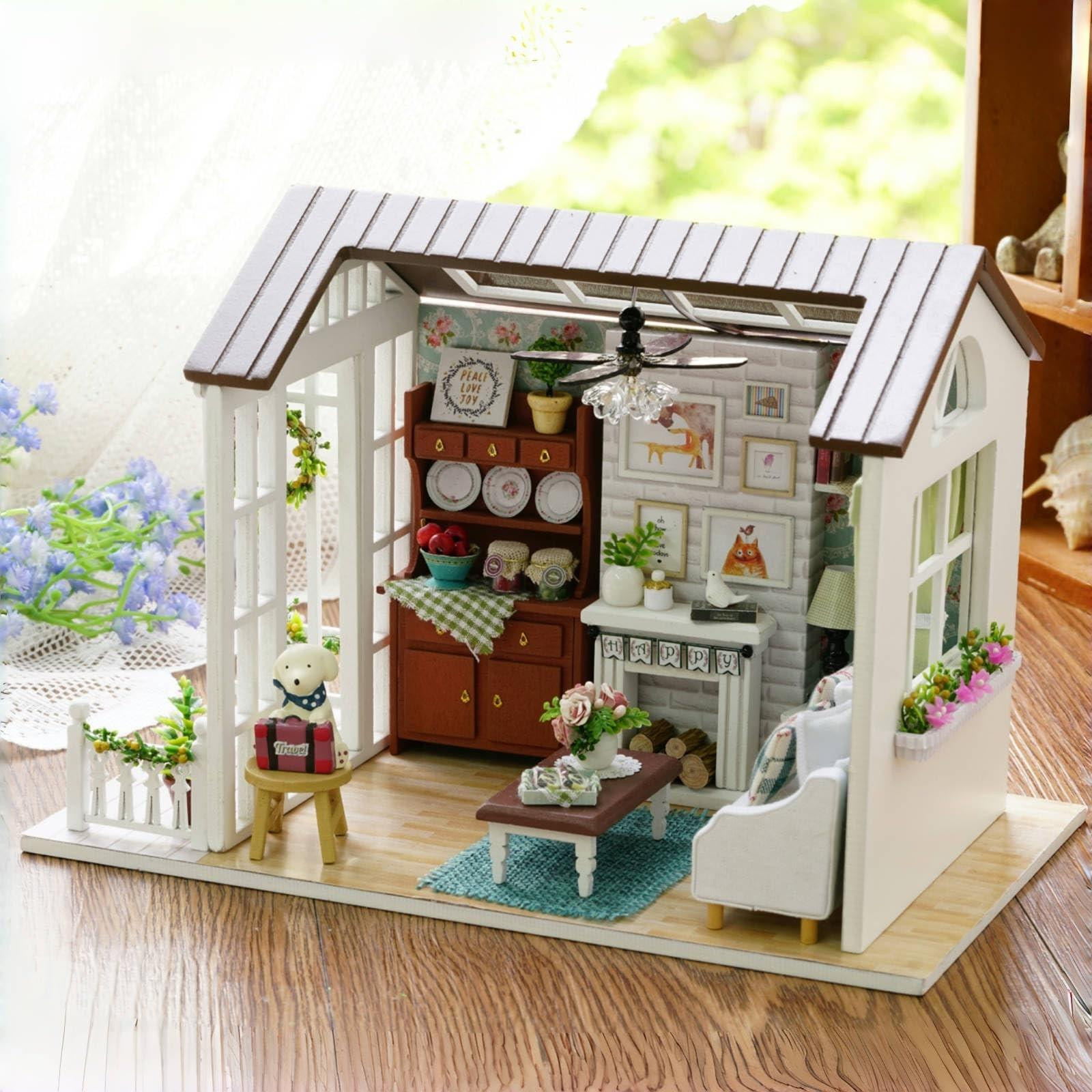 DIY Miniatuur Poppenhuis Kit met Woonkamer Model
