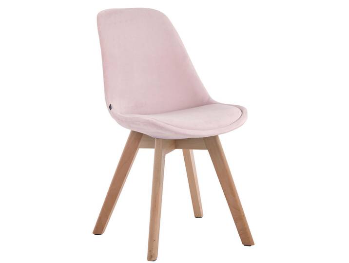 CLP Stuhl Samt Pink, Holz, 48x84x55 cm, Esszimmer, Stuhl