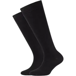 2er Pack camano Soft Baumwolle Kniestrümpfe Kinder 0005 - black 35-38