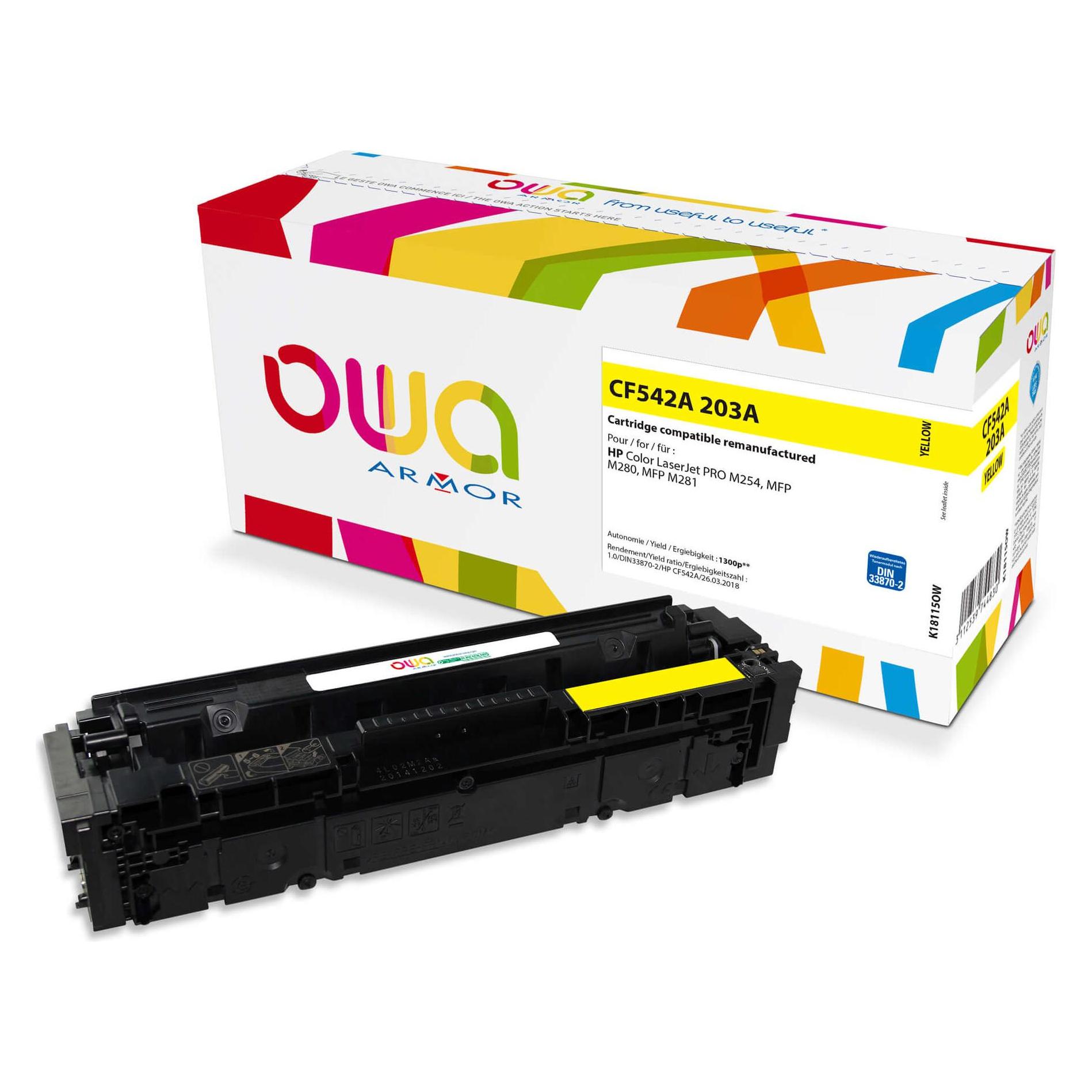 Armor OWA OWA - Gelb  - Tonerpatrone (Alternative zu: HP CF542A, HP 203A) (Y) (K18115OW)