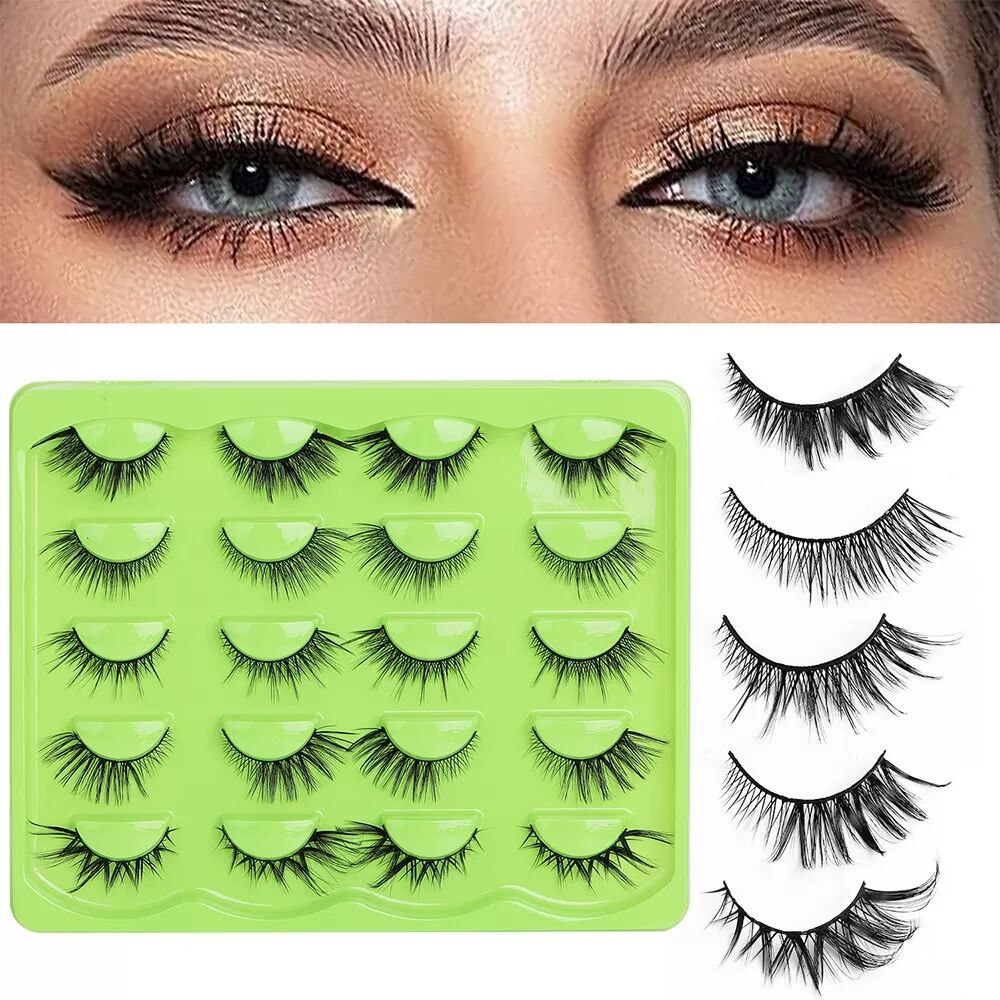 INF Dichte, lange, weiche & komfortable synthetische falsche Wimpern - Fox Style Wimpern für Cartoon-Augen-Look