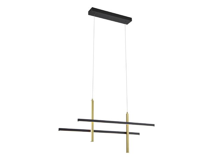 Suspension design H noire avec or incl. LED à intensité variable