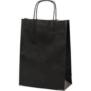 Mailmedia Papiertüten schwarz, 24 x 33 x 11cm, mit Henkel, 200 Stück