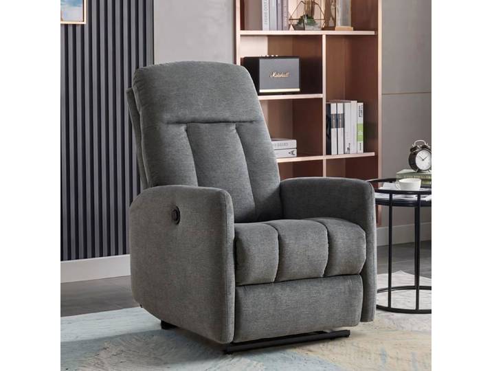 CANMOV Fauteuil Électrique Fauteuil Relax avec Repose-Pieds Fauteuil Inclinable en Tissu Gris Foncé