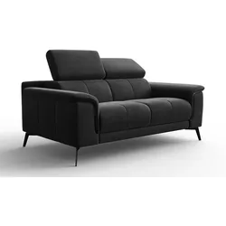 SOFA FIERO 2-Sitzer, Schwarzer Veloursstoff
