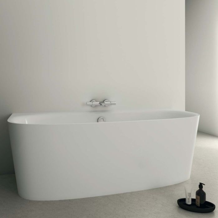 Ideal Standard Freistehbadewanne T994101 180 x 80 x 61 cm, mit Ablaufgarnitur/Füller, weiß