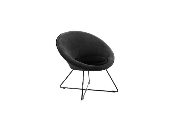 Fauteuil Garbo en velours noir