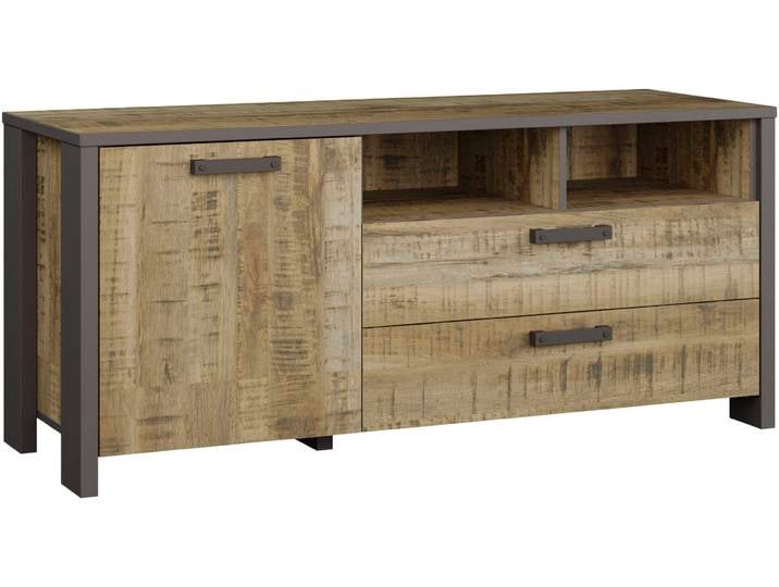 Lowboard FORTE Clif , braun (mango natur, uni wolfram grau), B:141,7cm H:63,9cm, Holzwerkstoff, Sideboards, Lowboard, Breite 141 cm